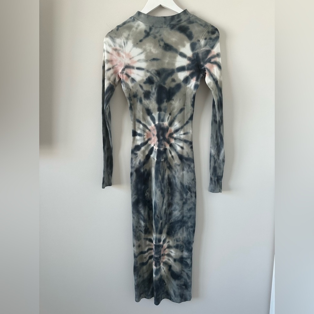 Women’s Tie Dye Blue Pink Bodycon Midi Dress YFB Dax Dress Seagrass Venus Midi - Picture 9 of 11
